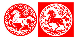 2026马年剪纸窗花