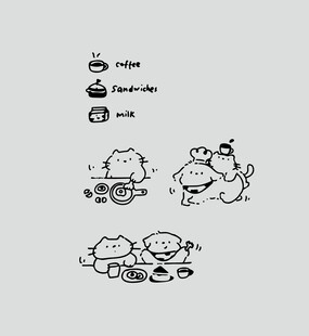 卡通宠物线条素材