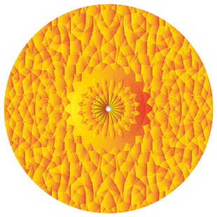 圆形黄色渐变纹理图案