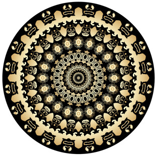 圆形金色花纹图案