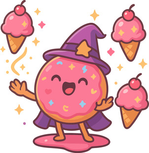 魔法甜甜圈与冰淇淋