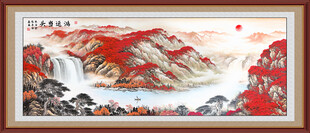 八方聚财山水画