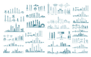 广州广东羊城粤建筑城市旅游剪影