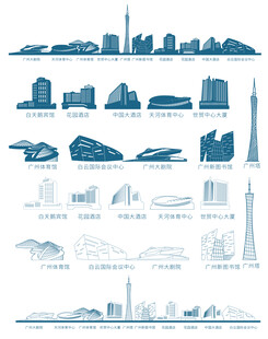 广州广东羊城粤建筑城市旅游剪影