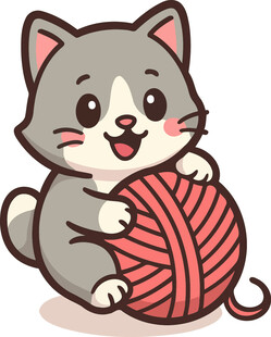 可爱小猫玩毛线球