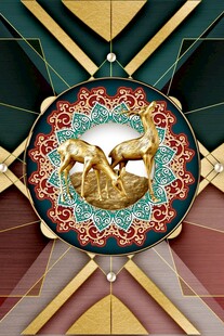 麋鹿几何画