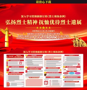 烈士褒扬条例展板