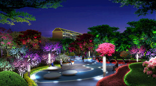 梦幻夜景花园景观