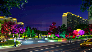 城市夜景灯光璀璨