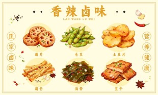 多样香辣卤味美食展示