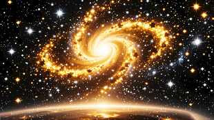 金色璀璨旋涡星空