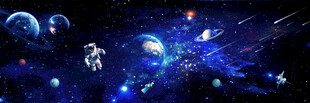 宇航员在宇宙中探索星球