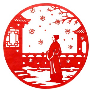 古风诗人吟雪矢量设