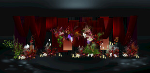 红色婚礼背景迎宾区