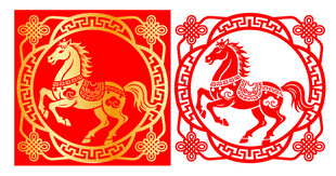 马年窗花剪纸艺术作品