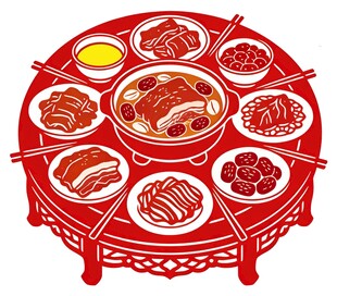 国潮中华美食矢量设计