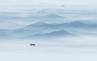 新中式电视山水画背景墙