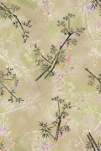 中式古风花卉枝叶图案