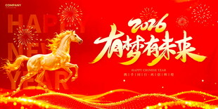 2016猴年喜庆背景展板