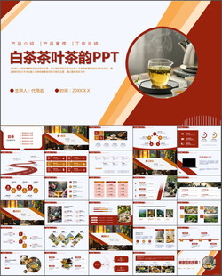 白茶茶叶宣传PPT模板