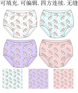 儿童内裤设计   马年印花图案