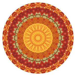 圆形棕色地毯印花