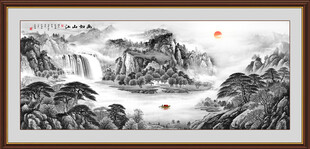 新中式中堂画水墨画