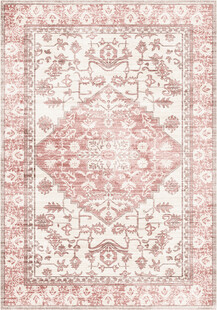复古风粉色花纹地毯图案