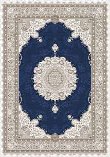 蓝白花纹精美地毯图案