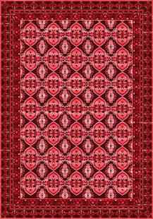 红色几何图案精美地毯