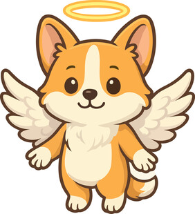 天使狗狗插画形象