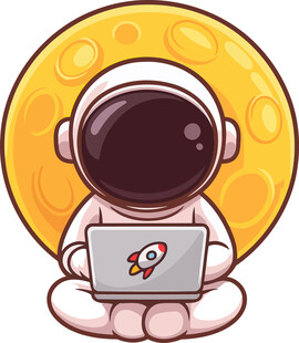 太空宇航员使用笔记本电脑