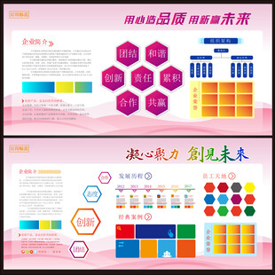 浅红色展板模版