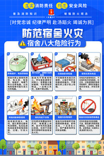 学校宿舍消防安全知识海报