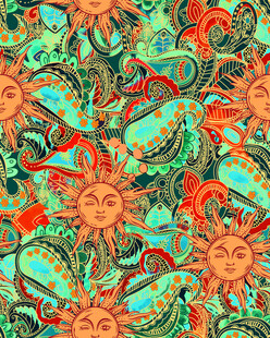 太阳花腰果花抽象图案纹理