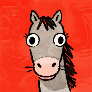 卡通灰马的可爱表情