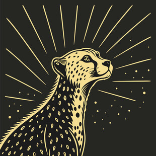 猎豹头像星芒环绕的野性魅力