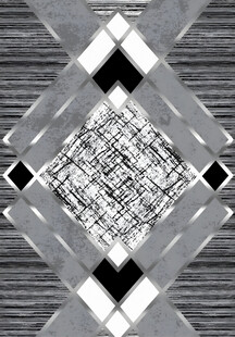 几何黑白对称抽象图案