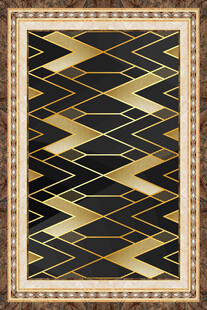 几何图案黑金风格地毯