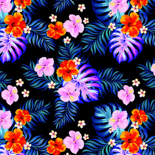 热带花卉图案背景