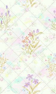 梦幻花卉图案背景汉服