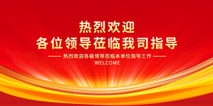 热烈欢迎领导莅临红色展板