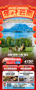 新年云南昆明昆大理春节旅游海报