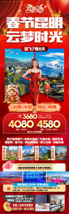 新年云南昆明昆大理春节旅游海报
