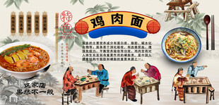 鸡肉面背景墙