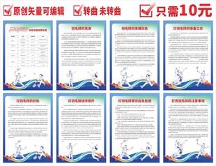 羽毛球馆海报展板制度宣传
