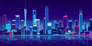 广州绚丽都市夜景