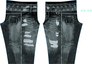 破洞牛仔裤展示