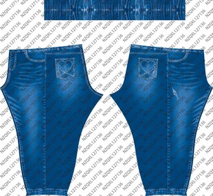 蓝色牛仔裤款式设计图