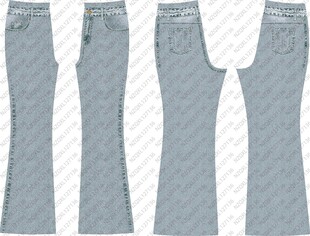 浅灰色喇叭牛仔裤展示